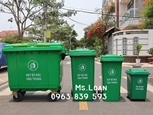 Thùng rác 240lit nắp kín, thùng rác công cộng 240L có bánh xe rẻ / 0963 839 593 Ms.Loan