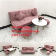 Bộ bàn ghế sofa bed màu hồng vải nhung giá rẻ Nội Thất Linco Đắk Lắk