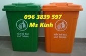 Thùng rác nhựa 90 lít nắp kín, thùng rác công cộng giá sỉ toàn quốc - 096 3839 597 Ms Kính