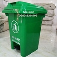 Thùng rác đạp chân 60lit màu xanh lá, thùng đựng rác hộ gia đình rẻ / 0963 839 593 Ms.Loan