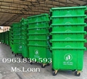 Xe đẩy rác 660lit màu xanh lá, thùng rác nhựa cho khu dân cư, chung cư, đô thị / 0963 839 593 Loan