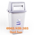 Giá thùng rác nắp lật 45lit rẻ, thùng rác công viên, thùng rác trường học 45L 0963.839.593 Ms.Loan