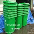 Thùng rác 240lit xanh lá nắp kín đựng rác khu công nghiệp rẻ / 0963 839 593 Ms.Loan